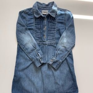 Polo Ralph Lauren Girls Size 5 Shirt Dress Blue Denim Pintuck